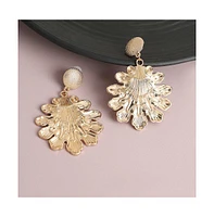 Sohi Women's Gold Floral Drop Earrings