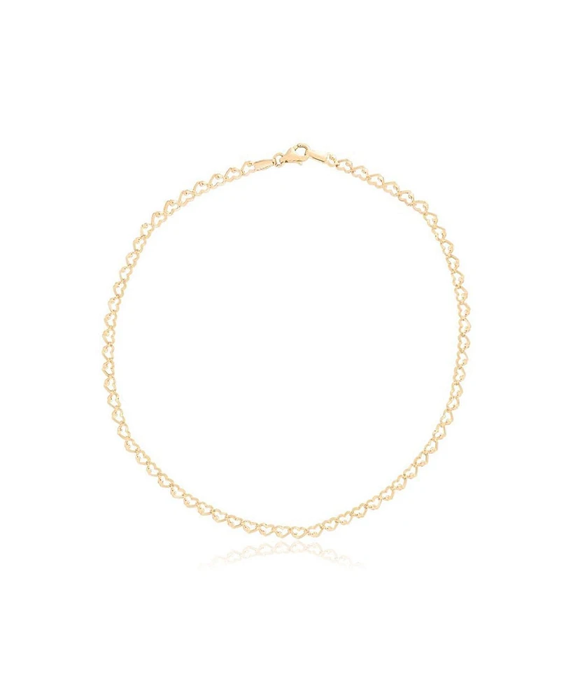 The Lovery Gold Heart Link Bracelet 14K Gold