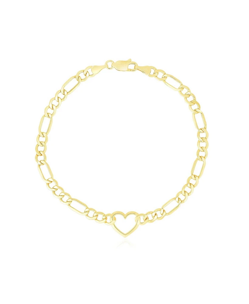 The Lovery Figaro Heart Bracelet 14K Gold