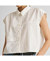 Reistor Women's Embroidered Panel Crop Top