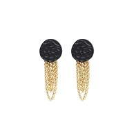 Sohi Women's Black Chain Drop Earrings