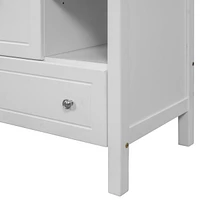 30 Bathroom Vanity Base Only, Solid Wood Frame, Bathroom Storage Cabinet With Doors And Draw
