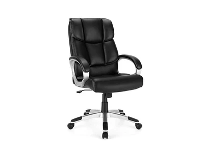 Slickblue Big and Tall Adjustable High Back Leather Executive Computer Desk Chair