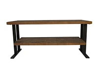 Streamdale Furniture Media Console Table With One Shelf To Your Home Decor, Natural Reclaimed Wood And Black Finish