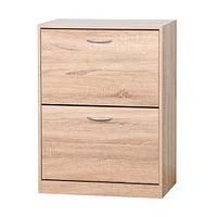 White Shoe Storage Cabinet with Flip Doors