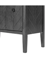 Streamdale Furniture Antique Gray Accent Storage Cabinet with Adjustable Shelf