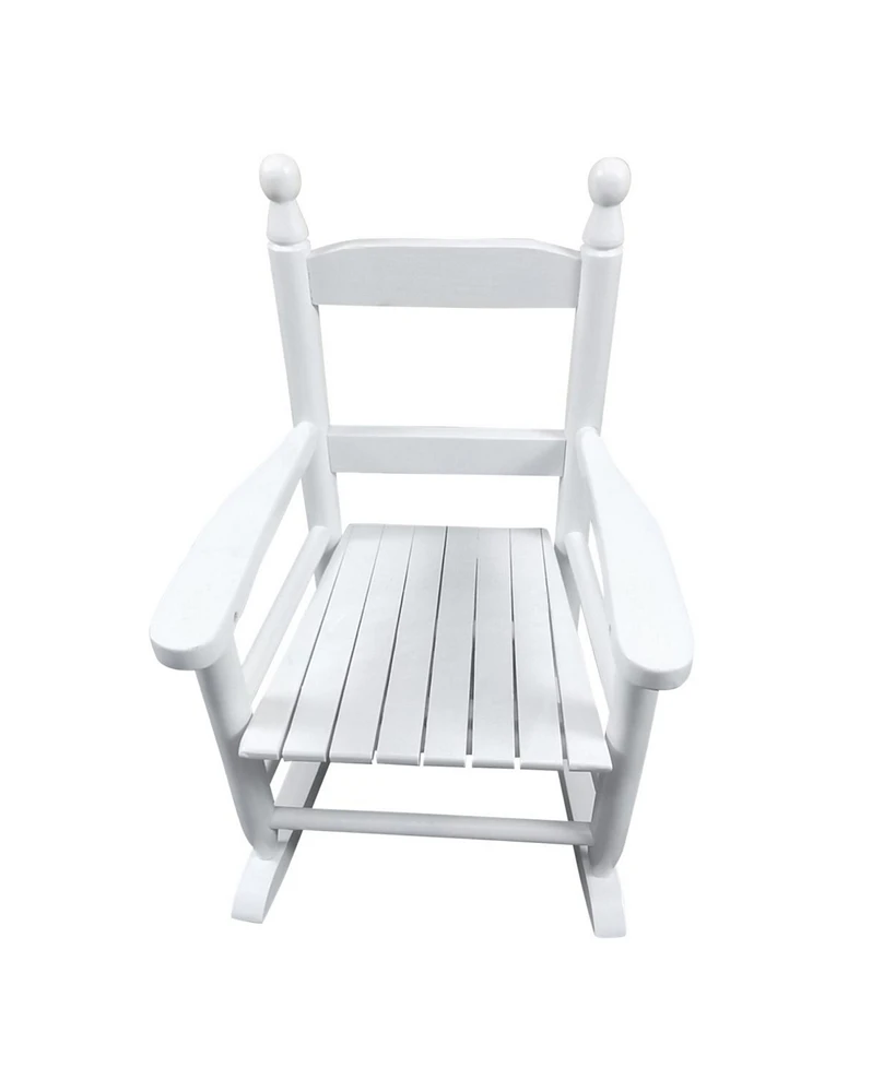 Simplie Fun Children's Rocking White Chair- Indoor Or Outdoor - Suitable For Kids-Durable