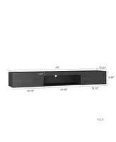 Wall Mounted Floating 65" Tv Stand With 16 Color Leds