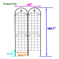 Rustproof Rose Trellis for Climbing Plants 86.7"x19.7"