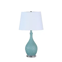 Streamdale Furniture 28" Teal Telli Pebble Mid-Century Resin Table Lamp