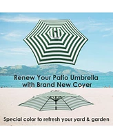 9 Ft Patio Umbrella Replacement Canopy Market Table Top Sunshade Cover Garden