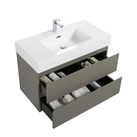 36" Gray Bathroom Vanity with Sink & Storage