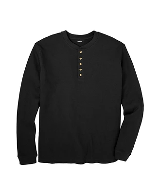 KingSize Big & Tall Waffle-Knit Thermal Henley Tee