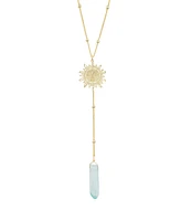 Macy's Aqua or Aurora Borealis Quartz Sun Y-Necklace