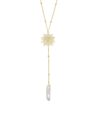 Macy's Aqua or Aurora Borealis Quartz Sun Y-Necklace