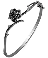 Black Diamond Maleficent Rose & Vine Bangle Bracelet (1/2 ct. t.w.) in Black Rhodium-Plated Sterling Silver