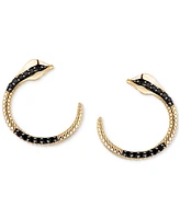 Black Diamond Jafar Snake Small Hoop Earrings (1/5 ct. t.w.) in 10k Gold