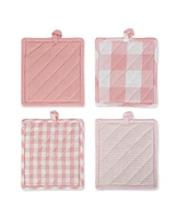 Design Imports Gingham Check Kitchen Collection, Pink, Potholder Set