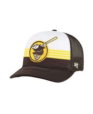 47 Brand Men's Brown San Diego Padres Lift Off Foam Front Mesh Trucker Adjustable Hat