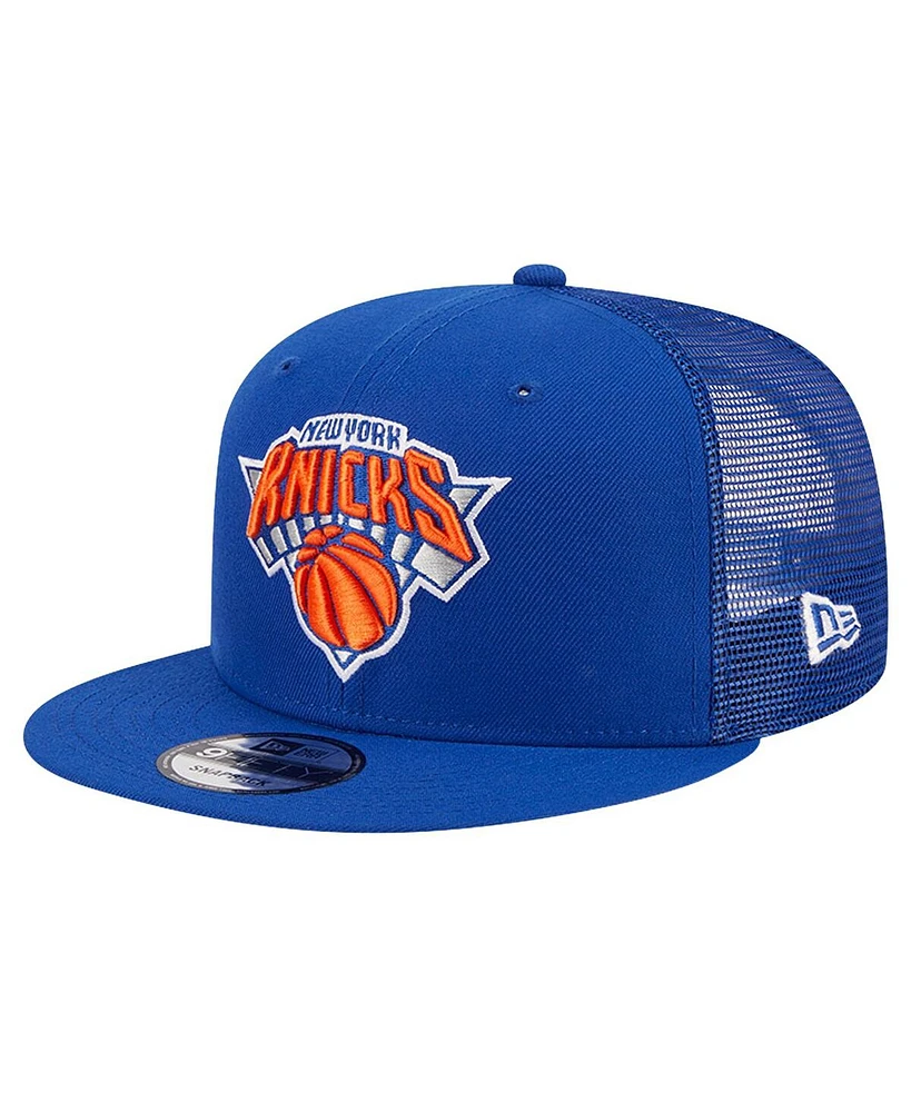 New Era Men's Blue New York Knicks Evergreen Meshback 9FIFTY Snapback Hat