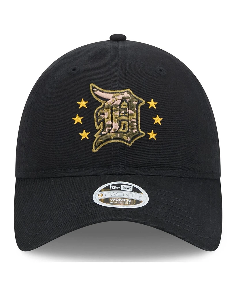 New Era Women's Black Detroit Tigers 2024 Armed Forces Day 9TWENTY Adjustable Hat