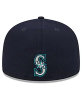 New Era Men's Navy Seattle Mariners Game Day Overlap 59FIFTY Fitted Hat