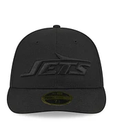 New Era Men's Black New York Jets Black on Black Low Profile 59FIFTY Fitted Hat