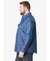 Boulder Creek Big & Tall by KingSize Long Sleeve Denim And Twill Shirt