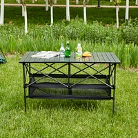 Folding Aluminum Outdoor Table with Carrying Bag