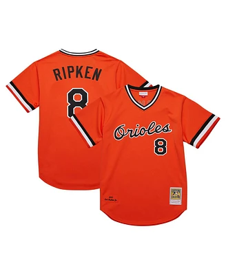Mitchell Ness Men's Cal Ripken Jr. Orange Baltimore Orioles 2001 Cooperstown Collection Authentic Throwback Jersey