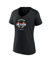 Fanatics Women's Max Verstappen Black 2023 F1 World Drivers' Champion Flag V-Neck T-Shirt