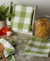 Design Imports Buffalo Check Kitchen Collection, Classic Farmhouse Dishtowel Set, 20x30", Antique Green, 3 Piece