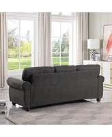 Streamdale Furniture Black Grey 3 Seater for Home or Office Use