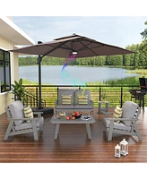 Mondawe 6 Pieces Patio Conversation Seating Set with Outdoor Umbrella and Coffee Table