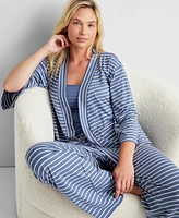 State of Day Women's 3-Piece. Fluid-Knit Pajama Set, Created for Macy's