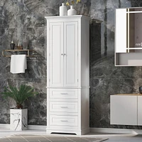 Streamdale Furniture Tall Storage Cabinet With Three Drawers For Bathroom/Office