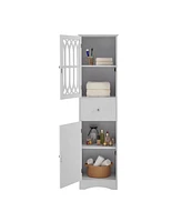 Streamdale Furniture Freestanding White Bathroom Cabinet