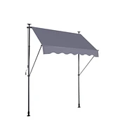 Streamdale Furniture 78" Manual Retractable Outdoor Sun Shade Awning