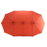 Streamdale Furniture 14.8 Ft Double Sided Outdoor Umbrella Rectangular Large With Crank (Orange)