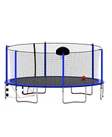 Streamdale Furniture 16FT Trampoline With Basketball Hoop Pump And Ladder(Inner Safety Enclosure) With Soccer Goal