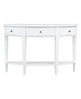 Simplie Fun Modern Curved Console Table Sofa Table With 3 Drawers And 1 Shelf For Hallway, Entryway, Living Room
