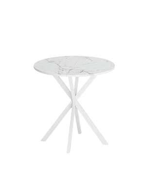 Simplie Fun 31.5" Modern Cross Leg Round Dining Table