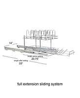 Household Essentials Glidez Multipurpose Chrome-Plated Steel Pull-Out/Slide-Out Basket Storage Organizer for Pots and Lids 2-Tier Dual-Slide Design
