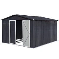 Streamdale Furniture Metal Garden Sheds 6FTx8FT Outdoor Storage Sheds Dark-Grey