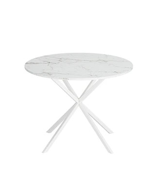 Simplie Fun 42.13" Modern Cross Leg Round Dining Table