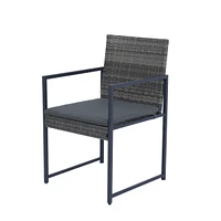 9-Piece Outdoor Dining Set with Space Saving Rattan Chairs