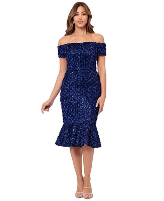 Xscape Petite Sequin Off-The-Shoulder Mermaid Dress