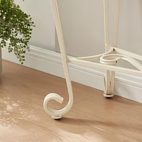 Elegant Glass and Metal Entryway Table with Storage