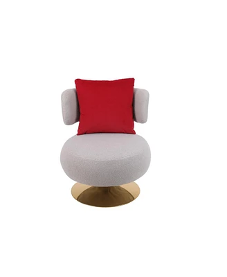 Simplie Fun Swivel Accent Chair Armchair, Round Barrel Chair In Fabric For Living Room Bedroom