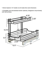 Household Essentials Glidez Powder-Coated Steel Pull-Out/Slide-Out Storage Organizer with Plastic Liners for Under Sink or Under Cabinet 2